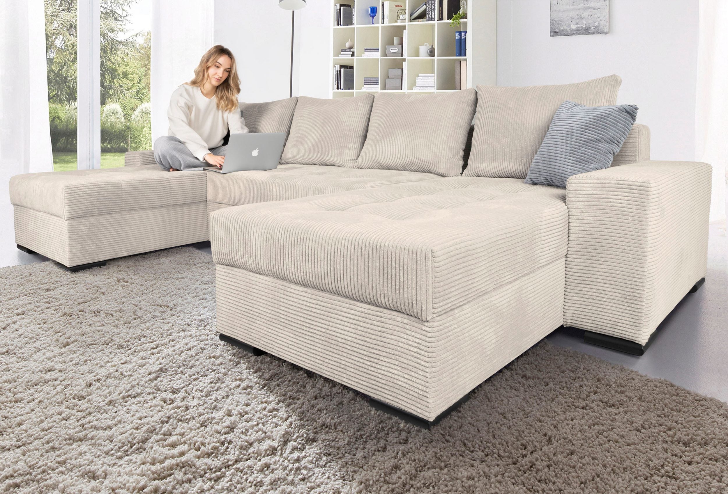 Cordstoff Ecksofa