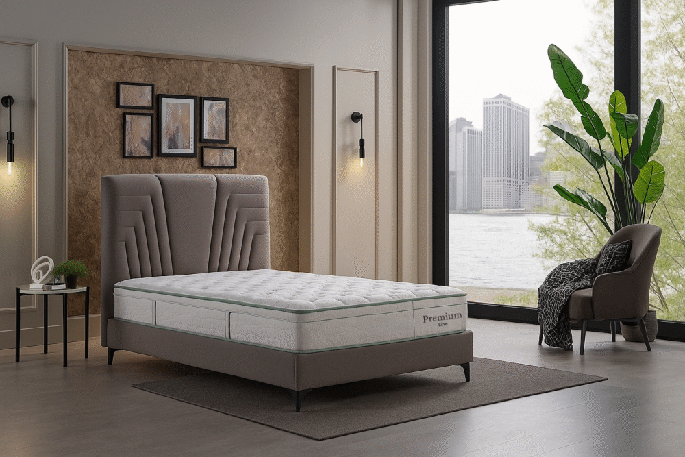 Boxspringbett + Kopfteil Toria+ Matratze Premium Line