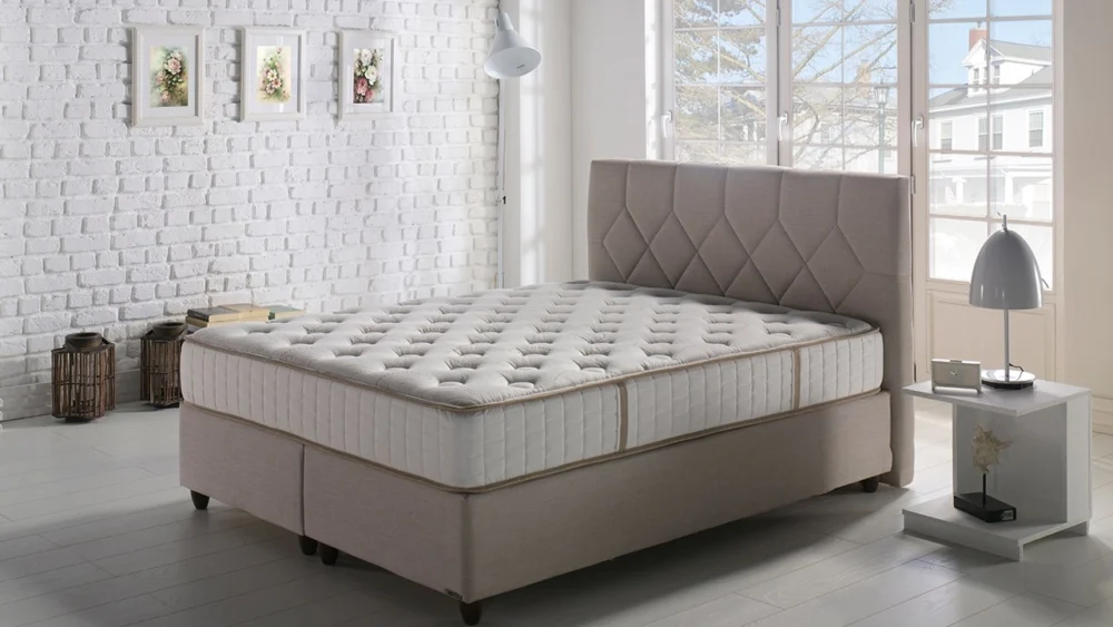 Boxspringbett + Kopfteil Sleepy + Matratze Unstress – Bild 2