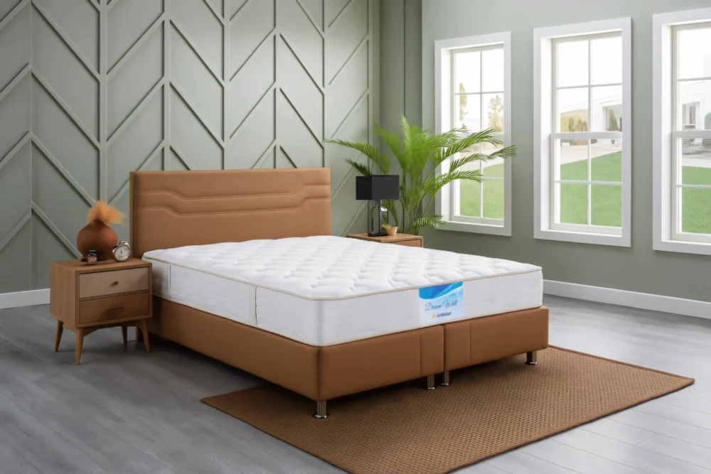Boxspringbett + Kopfteil Ferro + Matratze Dreamwell